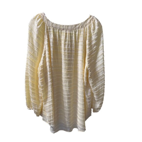 Lauren Conrad Pale Yellow Textured Blouse Size XL - Picture 8 of 9